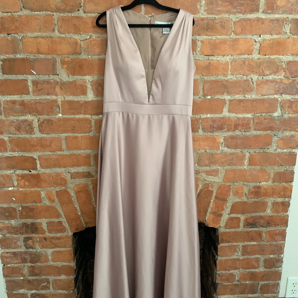 Allure Bridesmaids deep v formal dress